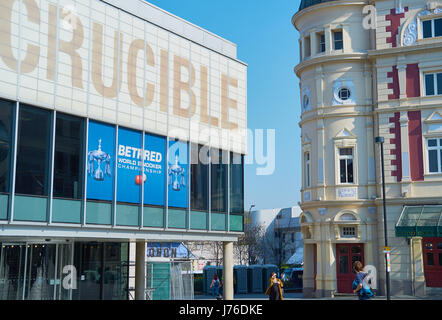 Denkmalgeschützte Crucible Theatre (1971), Sheffield, South Yorkshire, England Stockfoto