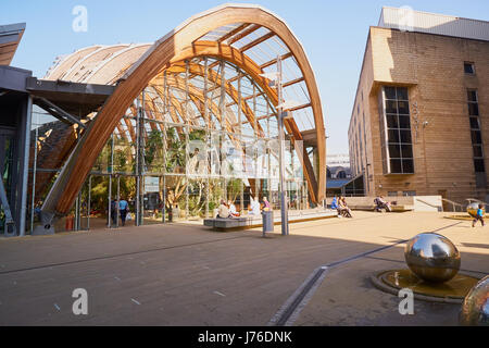 Sheffield Wintergarten (2003) einer der größten gemäßigten Gewächshäuser in Großbritannien, Sheffield, South Yorkshire, England Stockfoto