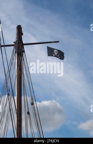 Westen des Landes Ketsch Irene in Gloucester Docks für Wartung arbeiten Stockfoto