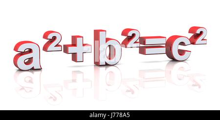 silberne Formel Bereichen Dreiecke Physik rotes Schild Signal Studie Lehrerbildung Stockfoto