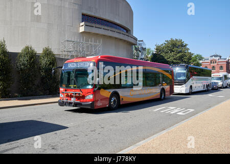 Umwälzthermostat Wmata Bus in Richtung union Station Downtown Washington DC USA Stockfoto