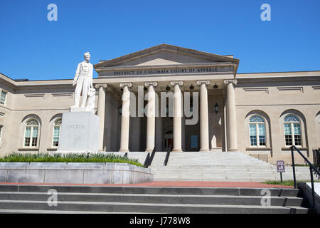 District Of Columbia City Hall jetzt der Court Of Appeals und Abraham Lincoln Statue Justiz quadratische Washington DC USA Stockfoto