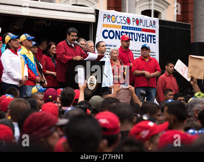 Caracas, Venezuela. 23. Mai 2017. Venezolanischer Präsident Nicolás Maduro spricht in einem Akt, nach Montage Constitutuent zu unterstützen. Bildnachweis: Marcos Salgado/Alamy Live-Nachrichten Stockfoto