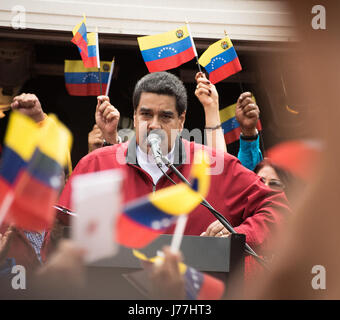 Caracas, Venezuela. 23. Mai 2017. Venezolanischer Präsident Nicolás Maduro spricht in einem Akt, nach Montage Constitutuent zu unterstützen. Bildnachweis: Marcos Salgado/Alamy Live-Nachrichten Stockfoto