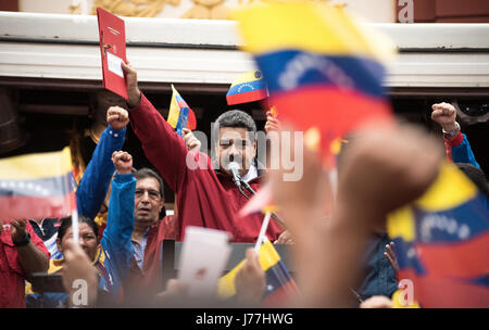 Caracas, Venezuela. 23. Mai 2017. Venezolanischer Präsident Nicolás Maduro spricht in einem Akt, nach Montage Constitutuent zu unterstützen. Bildnachweis: Marcos Salgado/Alamy Live-Nachrichten Stockfoto