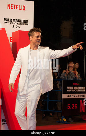 2017/05/23 Premiere Tokio, Netflix Kriegsfilm Maschine in Roppongi Hills Arena. Brad Pitt (Fotos von Michael Steinebach/AFLO) Stockfoto