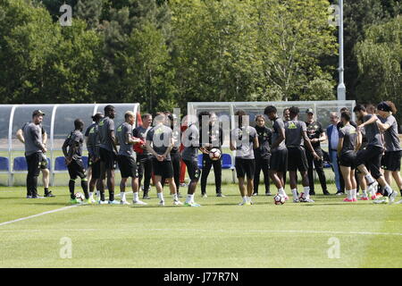 Cobham, Surrey, UK. 24. Mai 2017. Chelsea Football Club Spieler trainieren an der Akademie der Vereine in Cobham in Vorbereitung auf ihre FA Cup final Zusammenstoß mit Arsenal am Samstag Credit: Motofoto/Alamy Live News Stockfoto