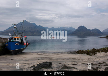 Blick über Loch Scavaig, die Cuillin Hills von Port Elgol auf Isle Of Skye Stockfoto