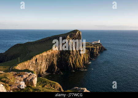 Landschaftlich-Punkt und den Leuchtturm auf der Halbinsel Duirnish in der Nord-West-Teil der Isle Of Skye Stockfoto