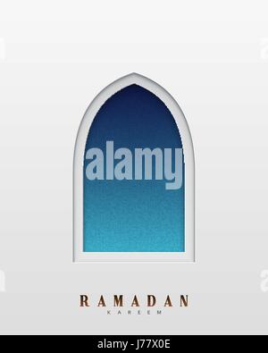 Arabische Fensterdesign. Ramadan Kareem Grußkarte Stock Vektor