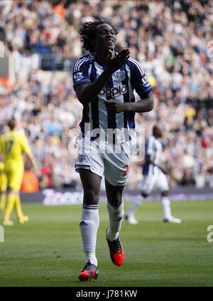 Belgier LUKAKU feiert WEST BROMWICH ALBION V lesen HAWTHORNS WEST BROMWICH ENGLAND 22. September 2012 Stockfoto