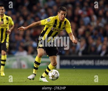 ROBERT LEWANDOWSKI BORUSSIA DORTMUND ETIHAD STADIUM MANCHESTER ENGLAND 3. Oktober 2012 Stockfoto