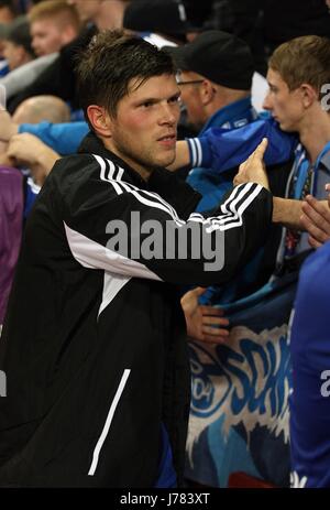 KLASS-JAN HUNTELAAR feiert ARSENAL V SCHALKE 04 LONDON ENGLAND UK 24. Oktober 2012 Stockfoto