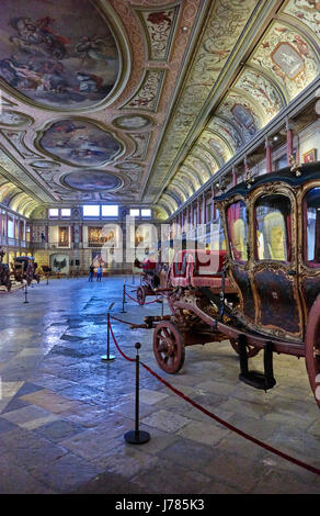 Das Nationale Kutschenmuseum (Portugiesisch: Museu Nacional Dos Coches) befindet sich auf dem Afonso de Albuquerque Platz im Belém Stockfoto