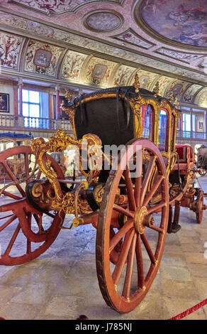 Das Nationale Kutschenmuseum (Portugiesisch: Museu Nacional Dos Coches) befindet sich auf dem Afonso de Albuquerque Platz im Belém Stockfoto