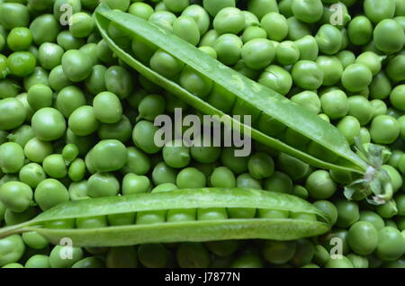 Schoten Og grüne Erbsen Stockfoto