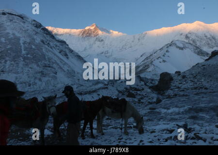 rund um die Annapurna Himalaya Palette Tilicho Lake Manang Nepal Stockfoto