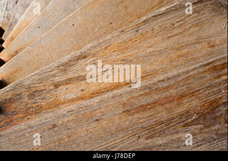 Vintage Holztreppen mit Holz Stockfoto