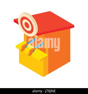 Schießbude-Symbol im Cartoon-Stil, die isoliert auf weißem Hintergrund. Unterhaltung-Symbol-Vektor-illustration Stock Vektor