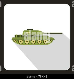 Tank-Symbol im flachen Stil mit langen Schatten Vektor-illustration Stock Vektor