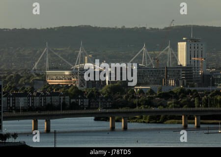 Fürstentum Stadion, formal Millennium Stadium, Cardiff, Wales, UK. Heimat der Welsh Rugby und der Veranstaltungsort für das Champions League Finale 2017. Stockfoto