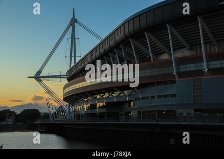 Fürstentum Stadion, formal Millennium Stadium, Cardiff, Wales, UK. Heimat der Welsh Rugby und der Veranstaltungsort für das Champions League Finale 2017. Stockfoto