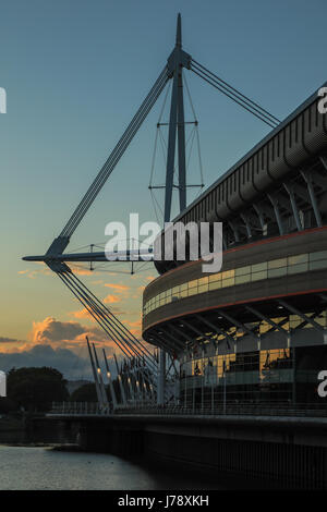 Fürstentum Stadion, formal Millennium Stadium, Cardiff, Wales, UK. Heimat der Welsh Rugby und der Veranstaltungsort für das Champions League Finale 2017. Stockfoto