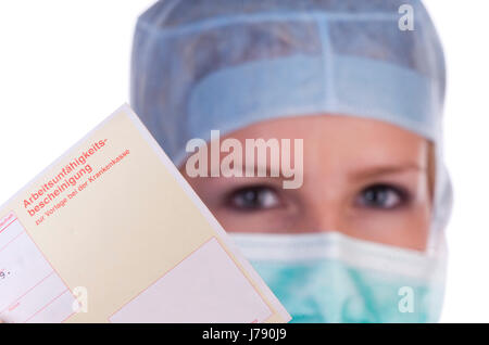Frau Gesundheit weiblichen Arbeits-Kleidung Gesundheitswesen Betrieb krank krank Gesundheitswesen Stockfoto