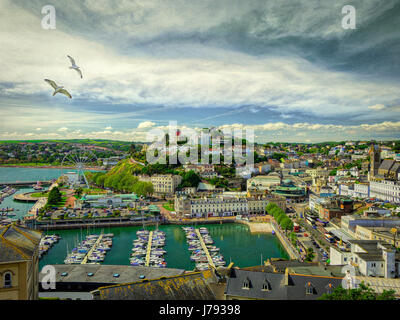 DIGITALE Kunst: Hafen von Torquay, Devon, Großbritannien Stockfoto