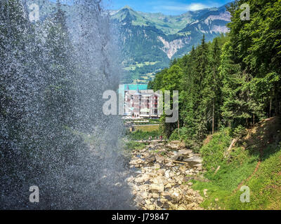 Giessbachwasserfalle in Brienz Stockfoto