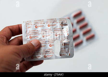 Cilicaine VK Phenoxymethylpenicillin 500 mg Kapseln Stockfoto