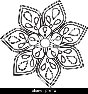 Mandala, ethnische orientalische Kreis Ornament. monochrome abstrakte florale element Stock Vektor