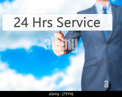 24 Stunden-Service - Business-Mann Anzeichen. Wirtschaft, Technologie, Internet-Konzept. Stock Foto Stockfoto