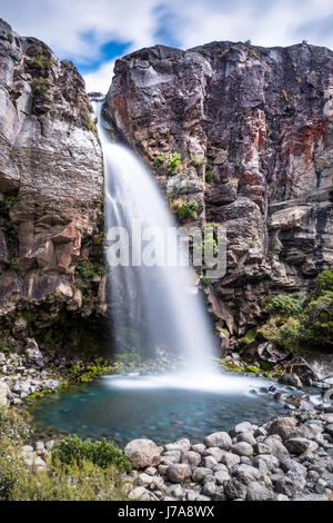 Neuseeland, Taranaki Falls Ruapehu-Distrikt, Tongariro-Nationalparks Stockfoto