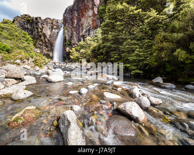 Neuseeland, Taranaki Falls Ruapehu-Distrikt, Tongariro-Nationalparks Stockfoto