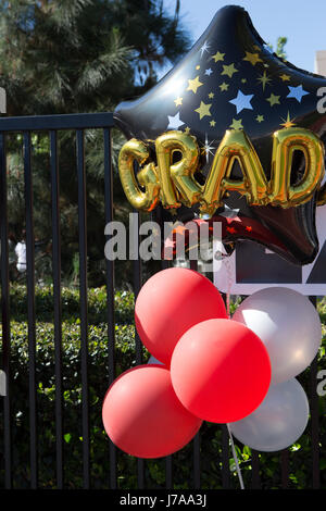 Graduierung Ballons. Feier decretive Ballons Kalifornien USA Stockfoto