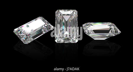 Diamant Smaragd geschnitten mit Beschneidungspfad Stockfoto