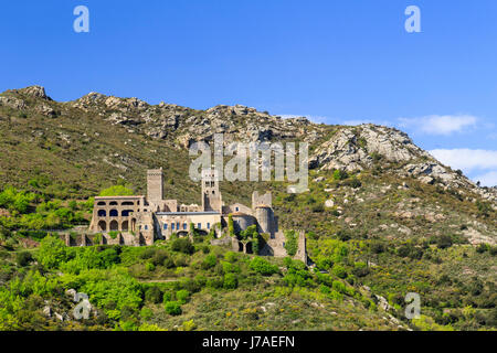 Spanien, Katalonien, Costa Brava, El Port de la Selva, Kloster Sant Pere de Rodes Stockfoto