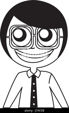 weibliche Nerd-Avatar-Charakter Stock Vektor