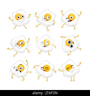Ei-Charakter - Vektor-Set von Maskottchen Illustrationen. Stock Vektor