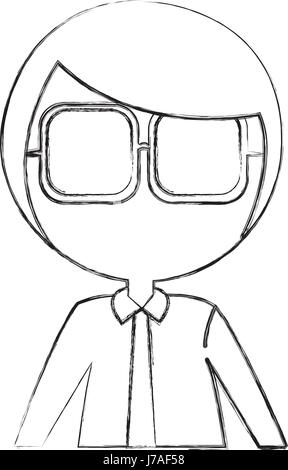 weibliche Nerd-Avatar-Charakter Stock Vektor