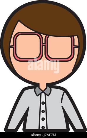 weibliche Nerd-Avatar-Charakter Stock Vektor