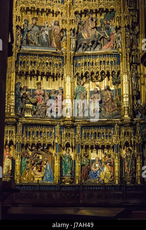 Altarbild, das Leben Jesu, 1511-1531 Giralte Brüssel, Juan de Valmaseda, Kathedrale (Catedral de San Salvador) von Oviedo, Asturien, Spanien Stockfoto