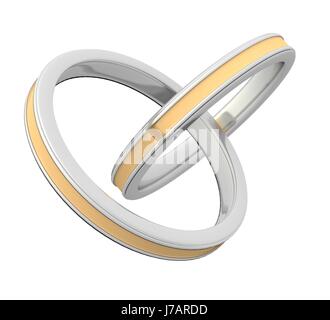 Trauringe verbunden gold Silber Stockfoto