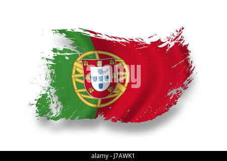 Fahne Portugal Nationalflagge Portugal Schlag nationale Piktogramm Symbol Piktogramm Stockfoto