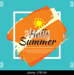 Sommer Banner Pinsel Malerei-Design-Vorlage Stock Vektor