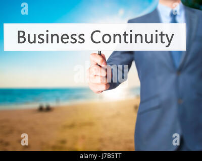 Business-Continuity - Geschäftsmann Anzeichen. Wirtschaft, Technologie, Internet-Konzept. Stock Foto Stockfoto