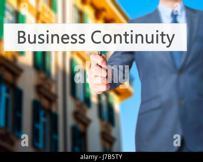 Business-Continuity - Geschäftsmann Anzeichen. Wirtschaft, Technologie, Internet-Konzept. Stock Foto Stockfoto