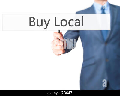 Lokal - Geschäftsmann Anzeichen zu kaufen. Wirtschaft, Technologie, Internet-Konzept. Stock Foto Stockfoto