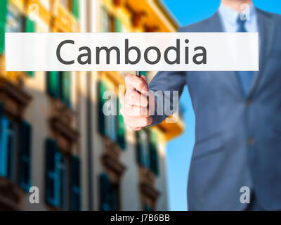 Kambodscha - Geschäftsmann Anzeichen. Wirtschaft, Technologie, Internet-Konzept. Stock Foto Stockfoto